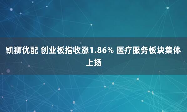 凯狮优配 创业板指收涨1.86% 医疗服务板块集体上扬